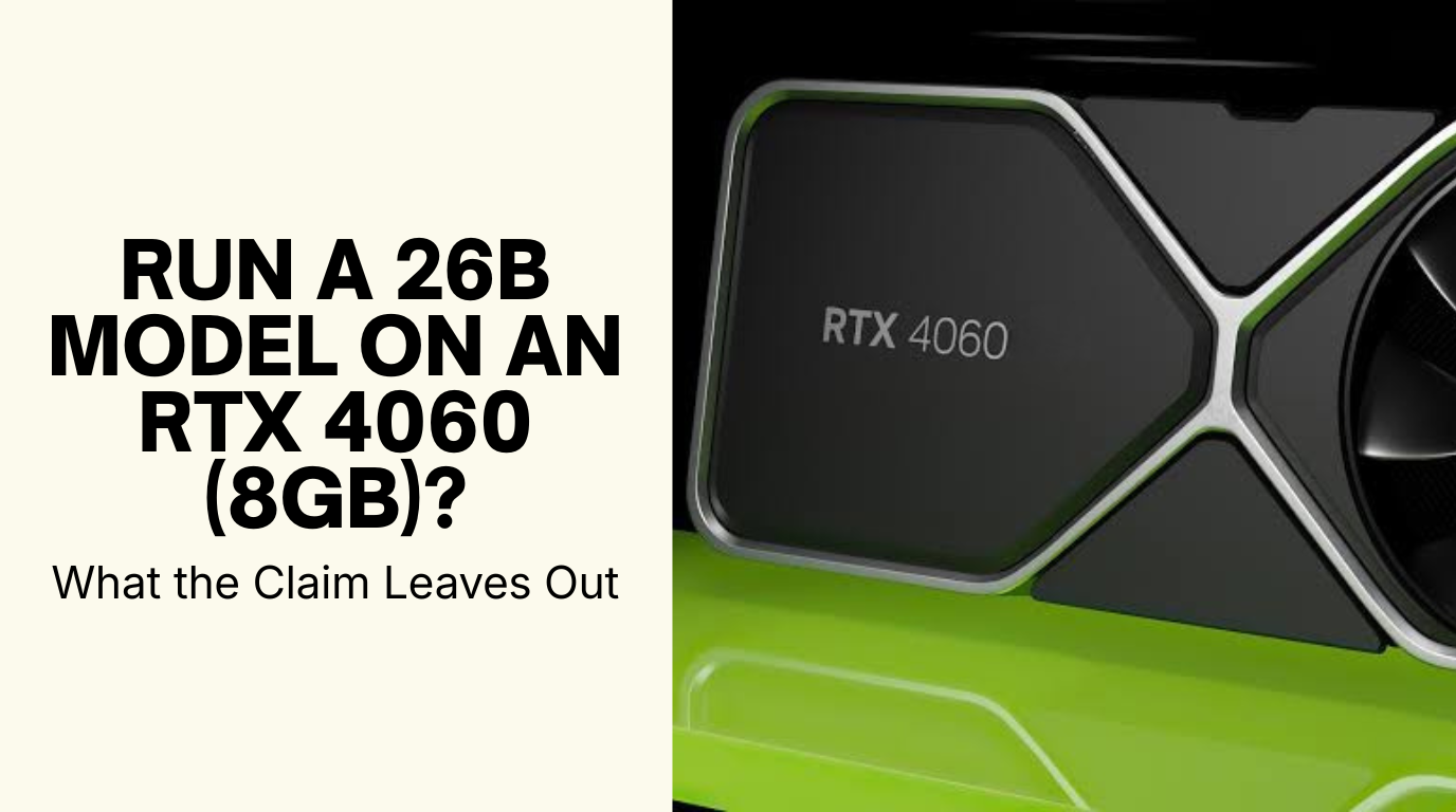 rtx 4060 local llm, gemma 4 26b vram, 8gb vram large model, moe cpu offload, mtp speculative decoding llama.cpp, q4 kv cache, run large model low vram