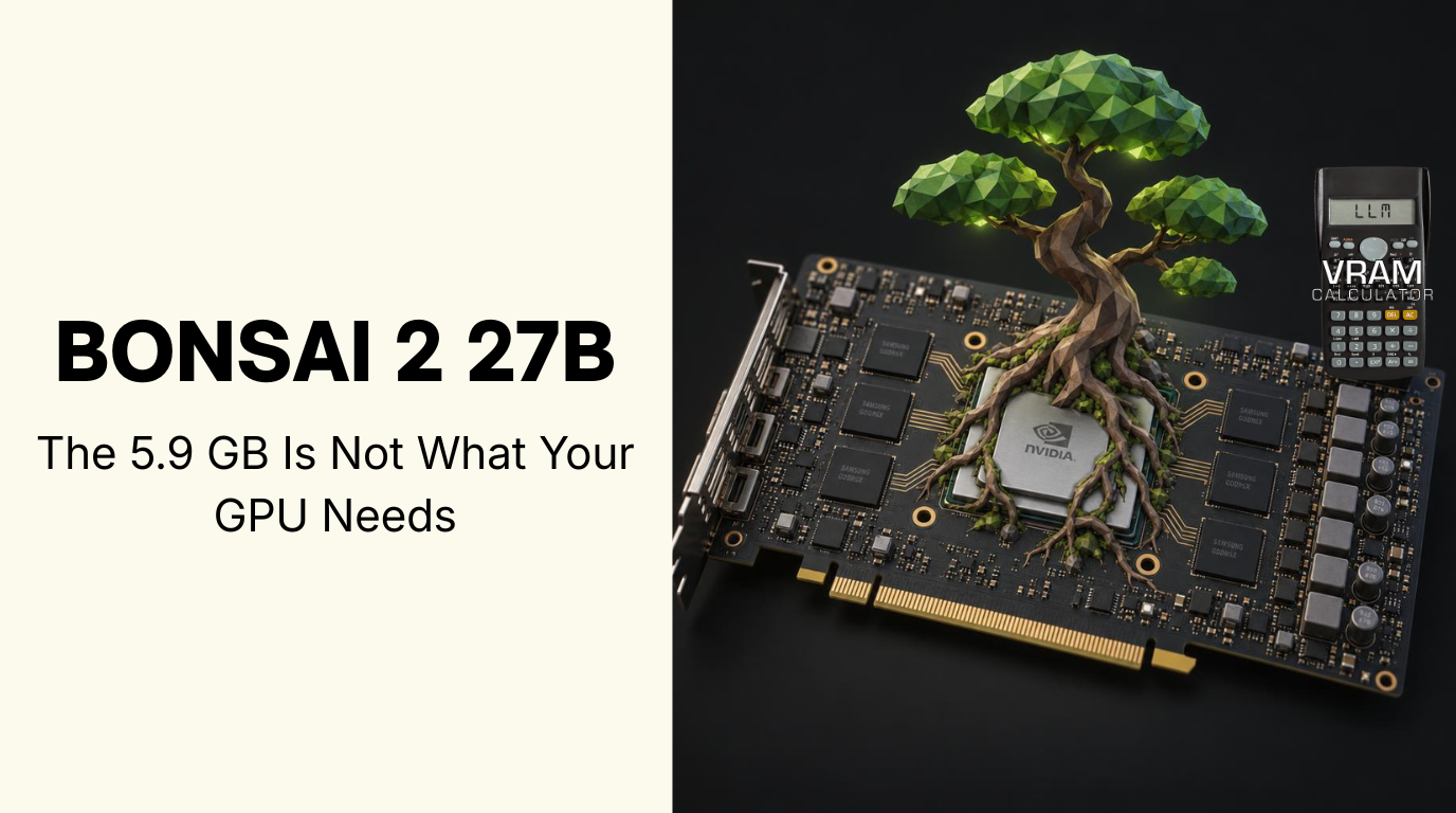 Bonsai 2 27B VRAM, Ternary Bonsai 2 27B, Bonsai 2 27B 8GB GPU, Bonsai 2 27B GGUF, PTQ1_0, PQ2_0, PrismML llama.cpp fork, Bonsai 2 27B context length